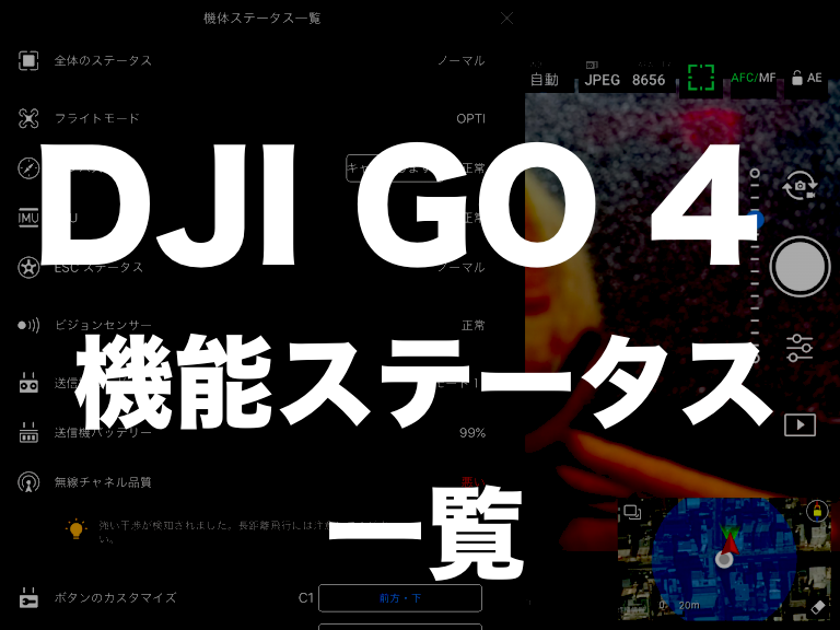 DJI GO 4 機能ステータス一覧